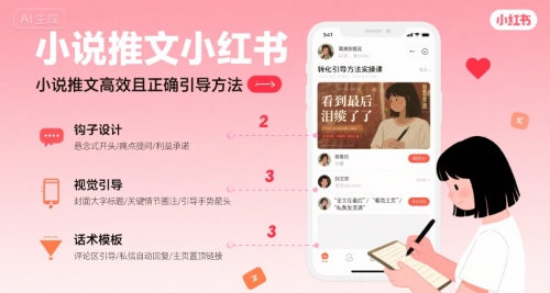 小说推文小红书高转化引导方法实操课，小说推文高效且正确引导方法-独家科技资源网