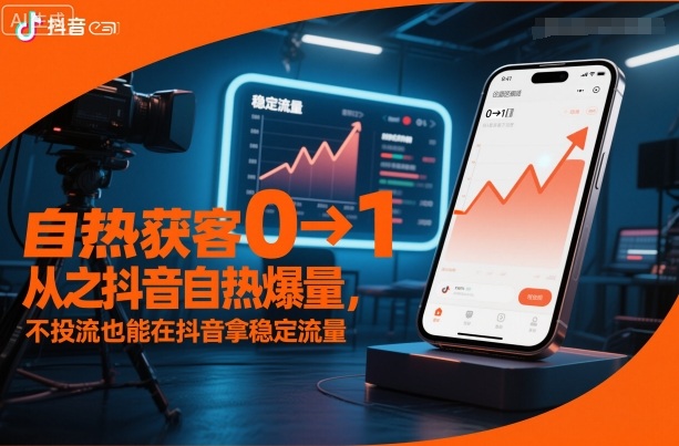 自热获客从0到1之抖音自热爆量，不投流也能在抖音拿稳定流量-独家科技资源网