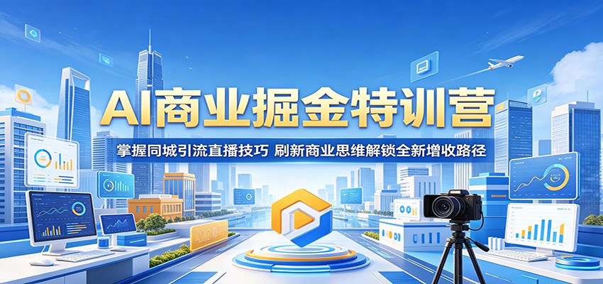 AI商业掘金特训营:掌握同城引流直播技巧,刷新商业思维解锁全新增收路径-独家科技资源网