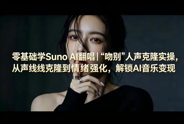 零基础学Suno AI翻唱｜《吻别》人声克隆实操，从声线克隆到情绪强化，解锁AI音乐变现-独家科技资源网