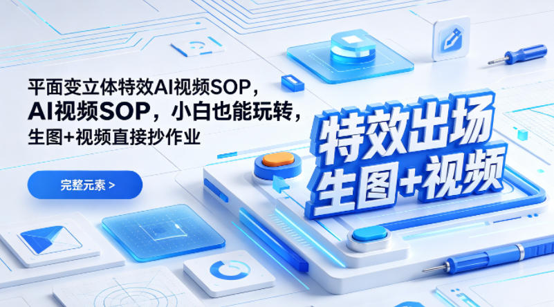 (特效出场)平面变立体特效AI视频SOP，小白也能玩转，生图+视频直接抄作业-独家科技资源网
