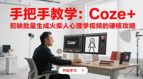 手把手教学：Coze + 剪映批量生成火柴人心理学视频的硬核攻略-独家科技资源网