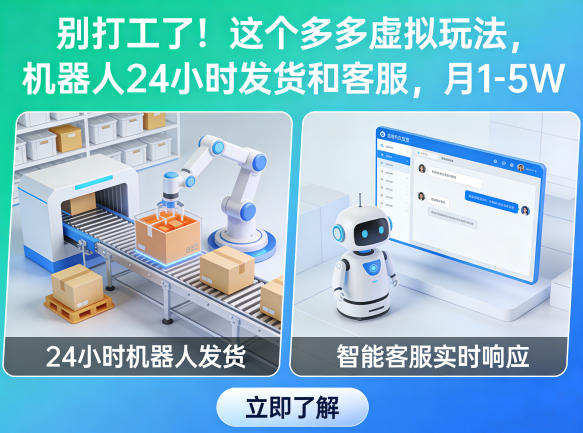 别打工了！这个多多虚拟玩法，机器人24小时发货和客服，月1-5W【揭秘】-独家科技资源网