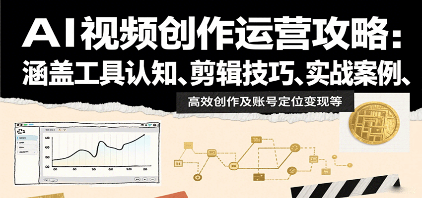 AI视频创作运营攻略：涵盖工具认知、剪辑技巧、实战案例、高效创作及账号定位变现等-独家科技资源网