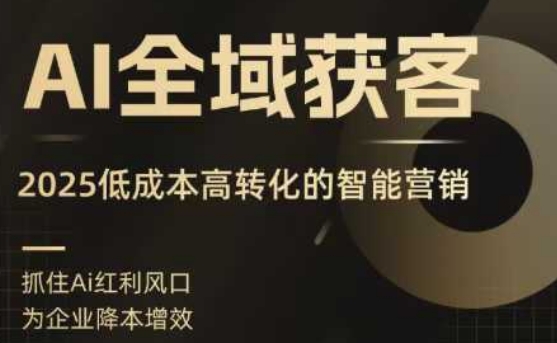AI全域获客实训营，2025低成本高转化的智能营销，精准找客，高效营销-独家科技资源网