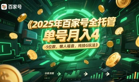 2025年百家号全托管，单号月入4-5位数，懒人福音，纯挂G玩法【揭秘】-独家科技资源网
