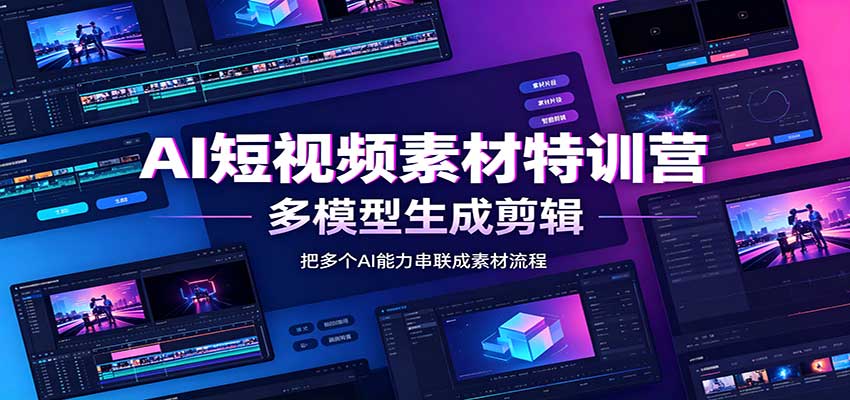 AI短视频素材特训营：Codex本地部署实操，多模型生成剪辑，爆量素材挖掘教学-独家科技资源网