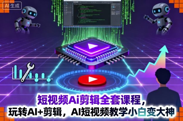短视频Ai剪辑全套课程，玩转AI+剪辑，AI短视频教学小白变大神-独家科技资源网