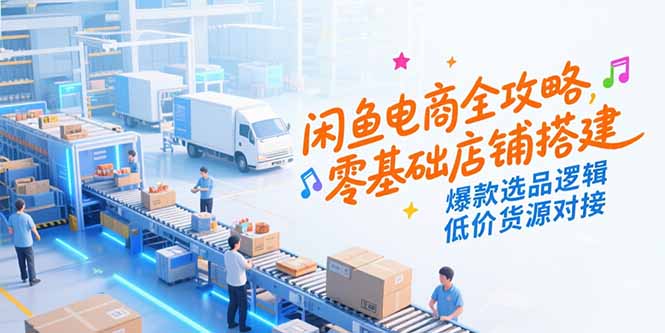 闲鱼电商全攻略，零基础店铺搭建，爆款选品逻辑，低价货源对接-独家科技资源网