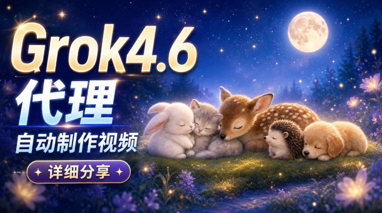 Grok 4.6代理自动制作视频！从提示词到成片全流程详细分享｜AI Agent实操分享-独家科技资源网