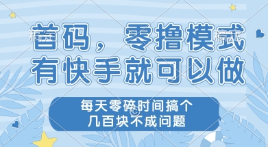 首码零撸项目，有快手就可以做，每天业务时间搞个几张不是问题【揭秘】-独家科技资源网