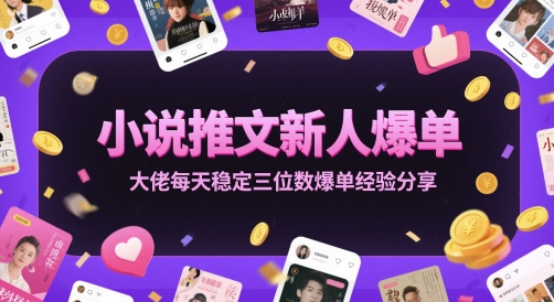 小说推文新人爆单大佬每天稳定三位数爆单经验分享-独家科技资源网