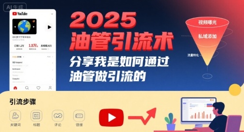 2025油管引流术，分享我是如何通过油管做引流的-独家科技资源网