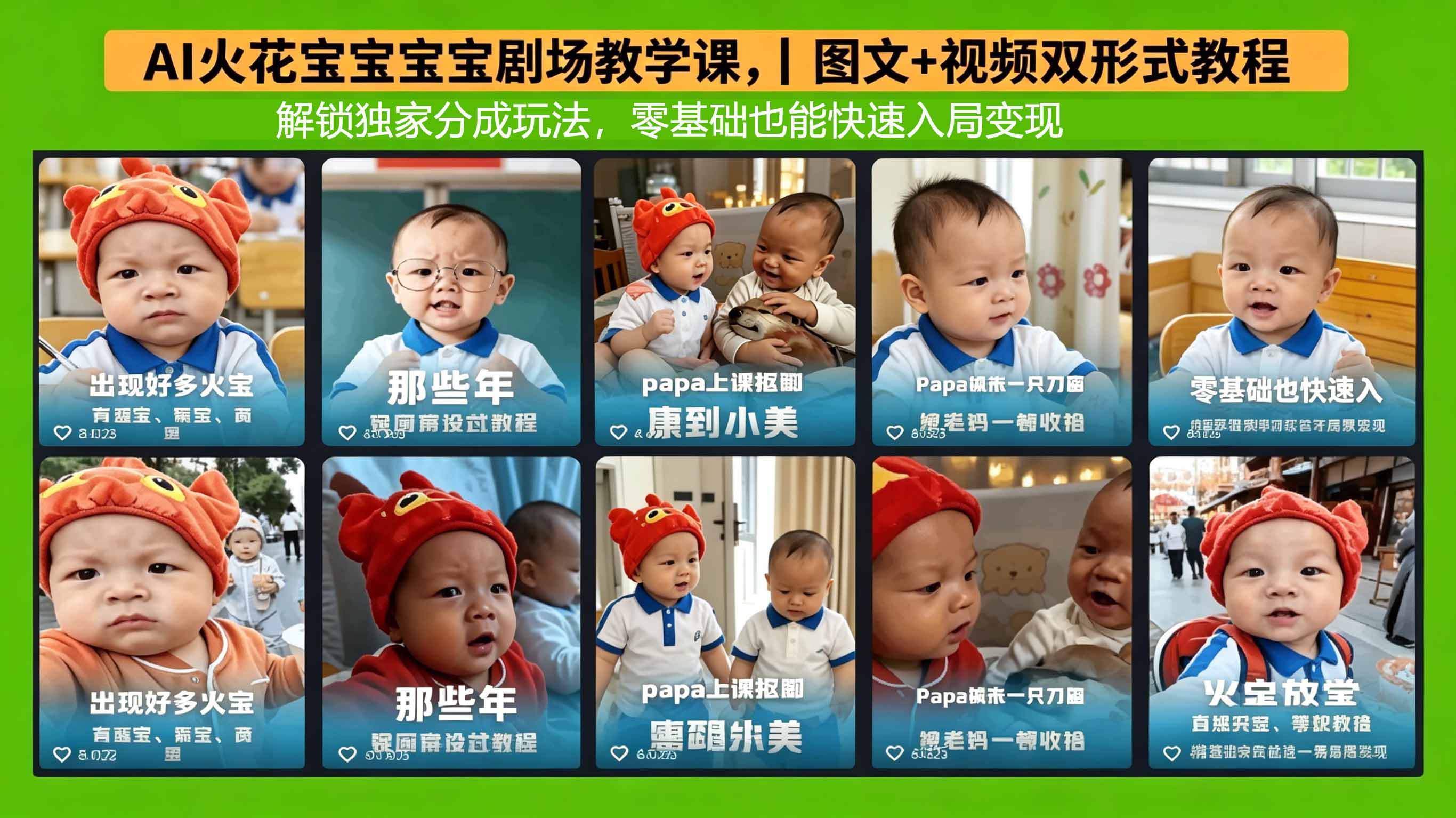 AI火花宝宝宝宝剧场教学课，图文+视频双形式教程，解锁独家分成玩法，零基础也能快速入局变现-独家科技资源网