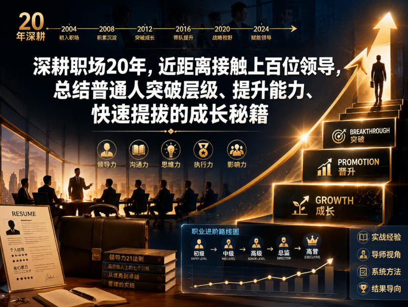 付费文章:深耕职场20年,近距离接触上百位领导,总结普通人突破层级、提升能力、快速提拔的成长秘籍(全网独家干货)-独家科技资源网