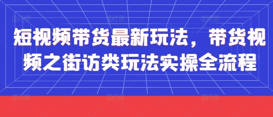 短视频带货最新玩法，带货视频之街访类玩法实操全流程-独家科技资源网