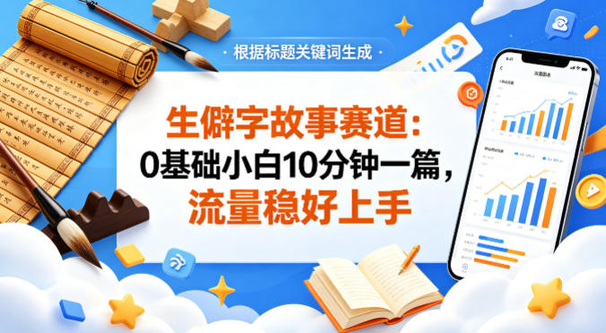 公众号流量主——生僻字故事赛道，流量稳，好上手，0基础小白也能10分钟一篇-独家科技资源网