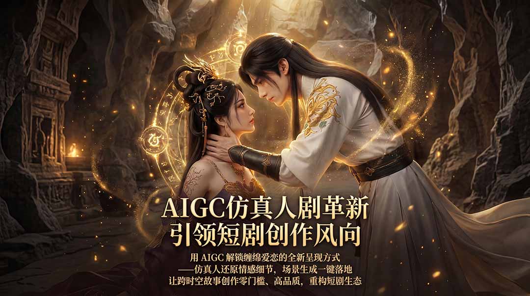 AIGC 仿真人短剧创作革新，解锁仙侠爱恋全新呈现，一键出高质场景，零门槛打造爆款剧集-独家科技资源网
