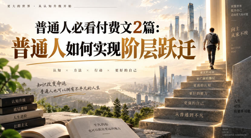 普通人必看付费文2篇:普通人如何实现阶层跃迁-独家科技资源网