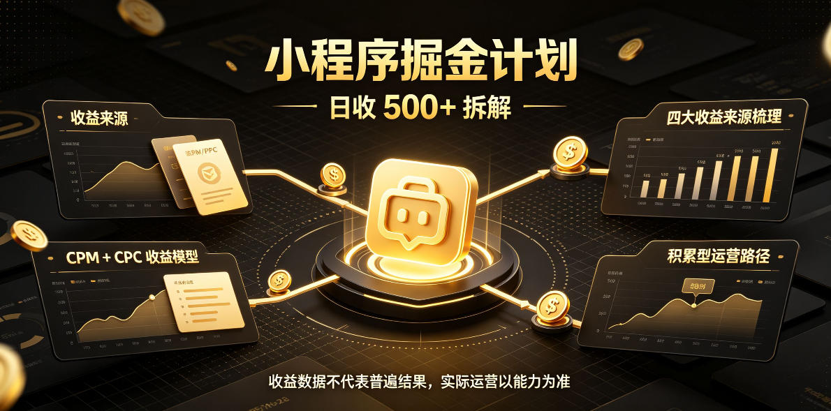 小程序推广计划，日收500+，腾讯官方打款，客户留存率高，收益长期稳定【揭秘】-独家科技资源网