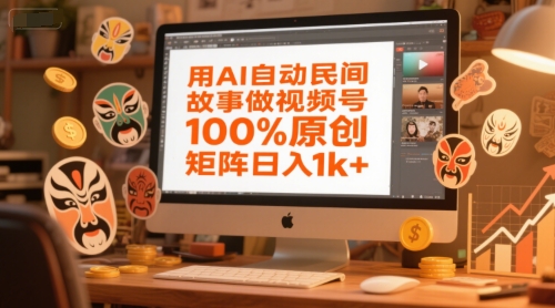 用AI自动民间故事做视频号，100%原创，矩阵日入1k+-独家科技资源网