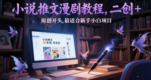 小说推文漫剧教程，二创+原创开头，最适合新手小白项目-独家科技资源网