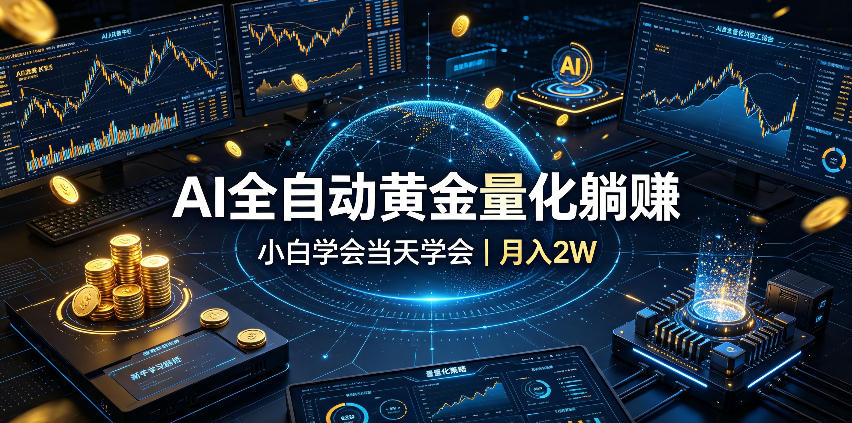 AI全自动黄金量化躺賺：小白学会当天学会，月入2W！【揭秘】-独家科技资源网