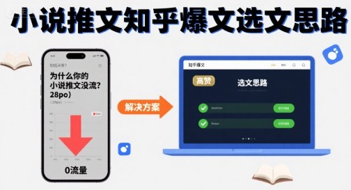 为什么你的小说推文没流量？小说推文知乎爆文选文思路-独家科技资源网