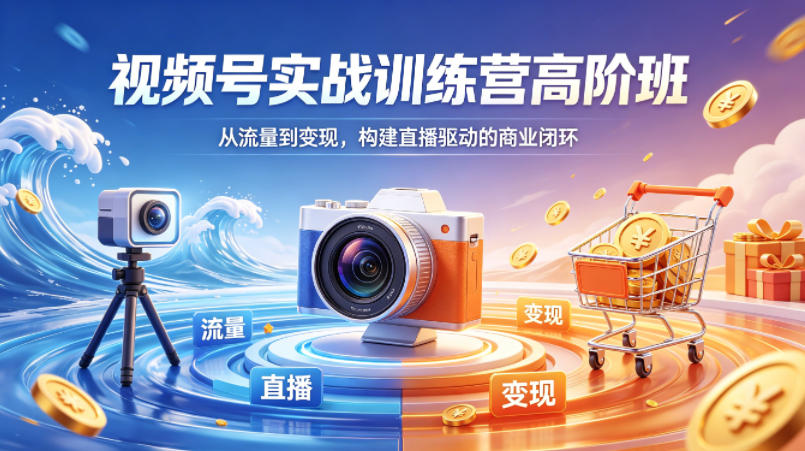 视频号实战训练营高阶班，从流量到变现，构建直播驱动的商业闭环(26年4月)-独家科技资源网