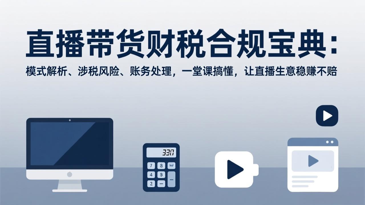 直播带货财税合规宝典：模式解析、涉税风险、账务处理，一堂课搞懂，让直播生意稳赚不赔-独家科技资源网