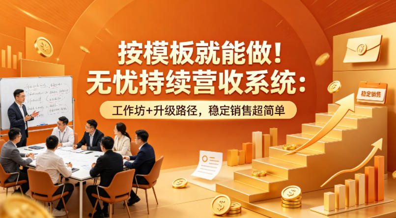 按模板就能做！无忧持续营收系统：工作坊+升级路径，稳定销售超简单【原创双语字幕】-独家科技资源网