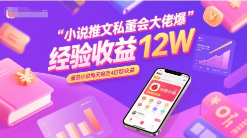 小说推文私董会大佬爆单经验分享收益12W，番茄小说每天稳定4位数收益-独家科技资源网