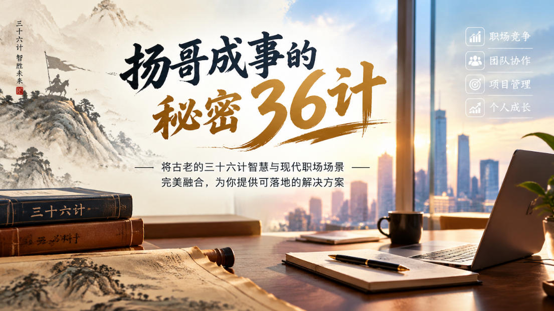 扬哥成事的秘密36计,将古老的三十六计智慧与现代职场场景完美融合,为你提供可落地的解决方案-独家科技资源网