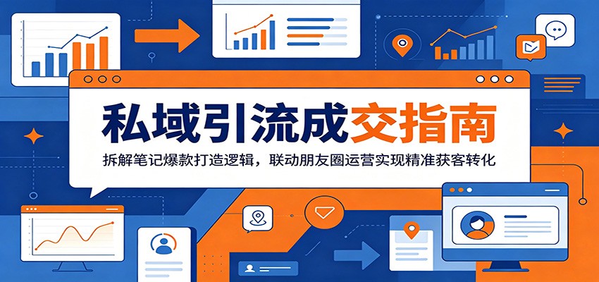 私域引流成交指南：拆解笔记爆款打造逻辑，联动朋友圈运营实现精准获客转化-独家科技资源网