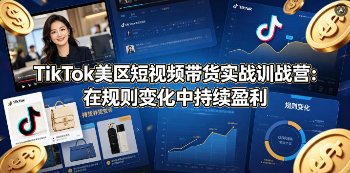 TikTok美区短视频带货实战训战营：在规则变化中持续盈利-独家科技资源网
