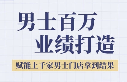 2025男士美业百万业绩打造，赋能上千家男士门店拿到结果-独家科技资源网