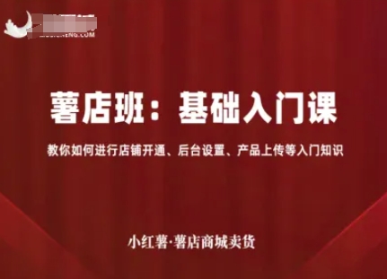 小红薯薯店商城卖货，基础入门课，教你如何进行店铺开通、后台设置、产品上传等入门知识-独家科技资源网