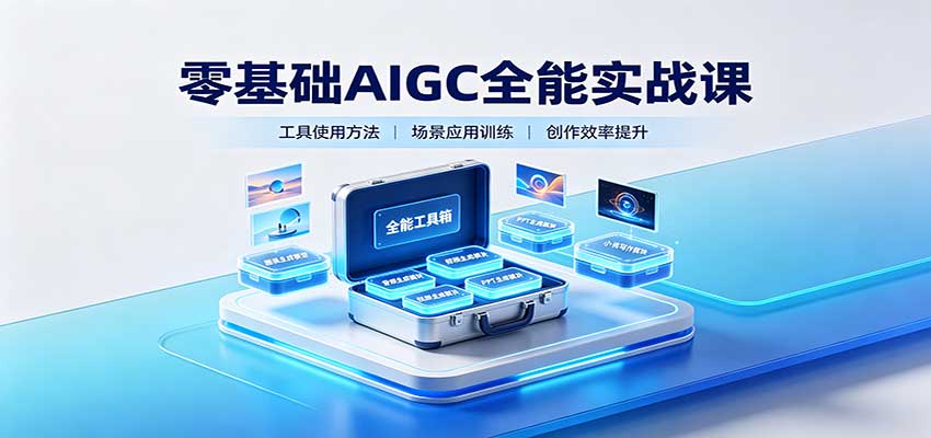 零基础AIGC全能实战课:覆盖绘画、影音、PPT、小说多场景AI创作-独家科技资源网