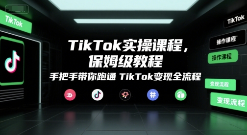 TikTok实操课程，保姆级教程，手把手带你跑通TikTok变现全流程-独家科技资源网
