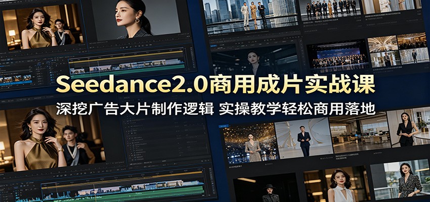 Seedance2.0商用成片实战课:深挖广告大片制作逻辑,实操教学轻松商用落地-独家科技资源网