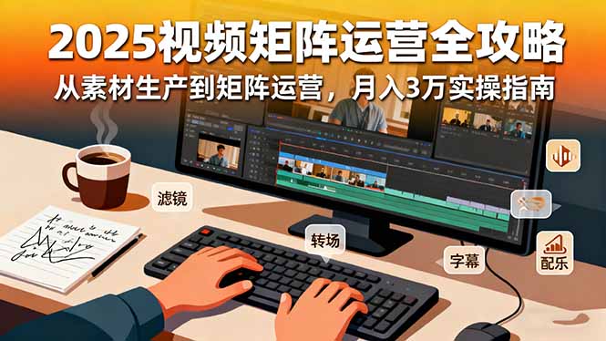 2025短视频矩阵运营全攻略：从素材生产到矩阵运营，月入3万实操指南-独家科技资源网