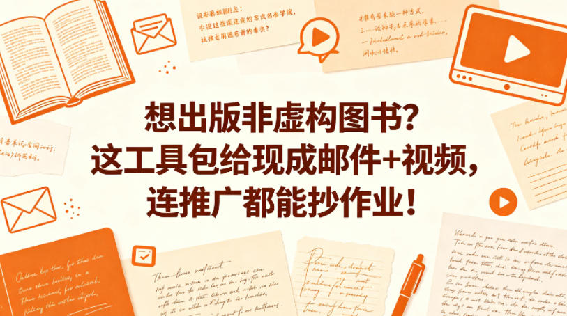 想出版非虚构图书？这工具包给现成邮件+视频，连推广都能抄作业！【原创双语字幕】-独家科技资源网