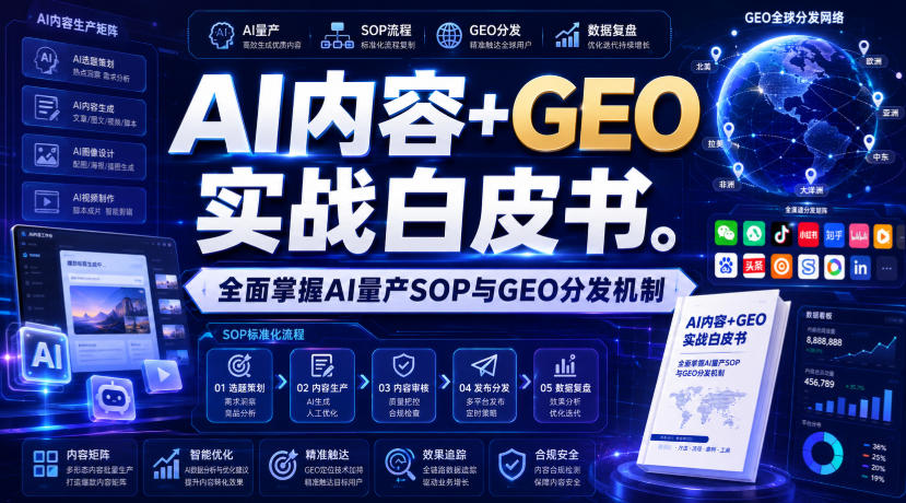 AI内容+GEO实战白皮书，全面掌握AI量产SOP与GEO分发机制【文档】-独家科技资源网
