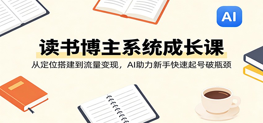 读书博主系统成长课：从定位搭建到流量变现，AI助力新手快速起号破瓶颈-独家科技资源网