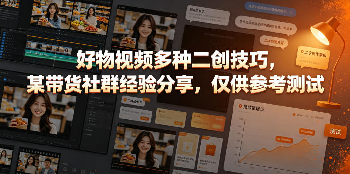 好物视频多种二创技巧，某带货社群经验分享，仅供参考测试-独家科技资源网