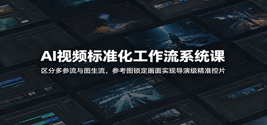AI视频标准化工作流系统课:区分多参流与图生流,参考图锁定画面实现导演级精准控片-独家科技资源网