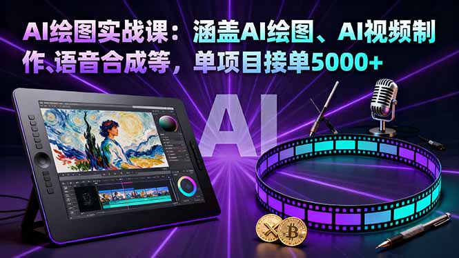 AI绘图实战课：涵盖AI绘图、AI视频制作、语音合成等，单项目接单5000+-独家科技资源网