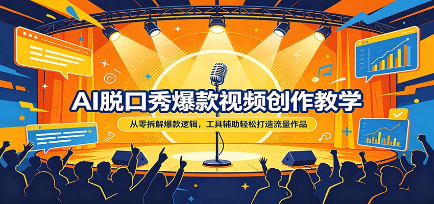 AI脱口秀爆款视频创作教学：从零拆解爆款逻辑，工具辅助轻松打造流量作品-独家科技资源网