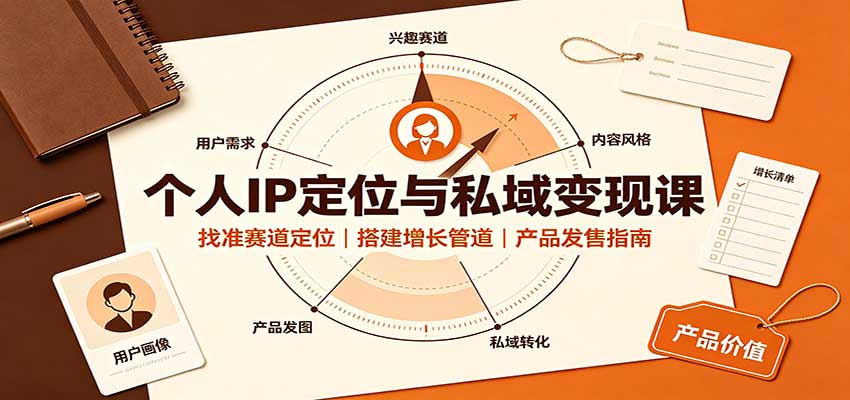 个人IP定位与私域变现课：找准赛道定位，搭建增长管道，产品发售指南-独家科技资源网