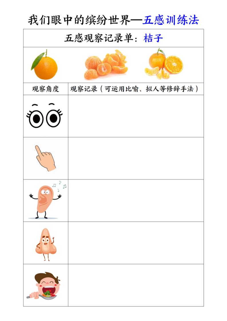 三上语文-第五单元五感训练法-独家科技资源网